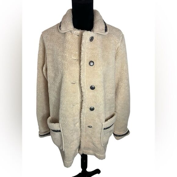 BLAIR SHERPA WESTERN COAT IN COLOR CREAM/LIGHT TAN WOMENS SIZE MEDIUM - Picture 6 of 12